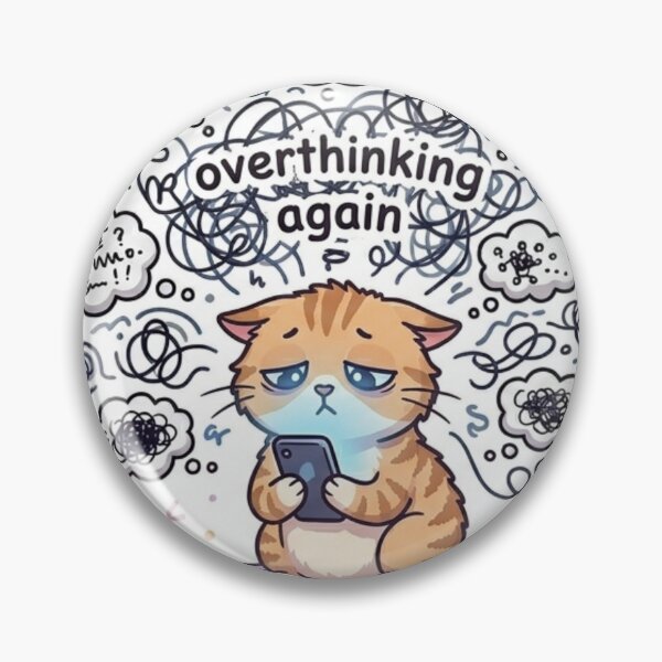 Item preview, Overthinking Again – Tired Cat Sticker designed and sold by Elviqus Shop.