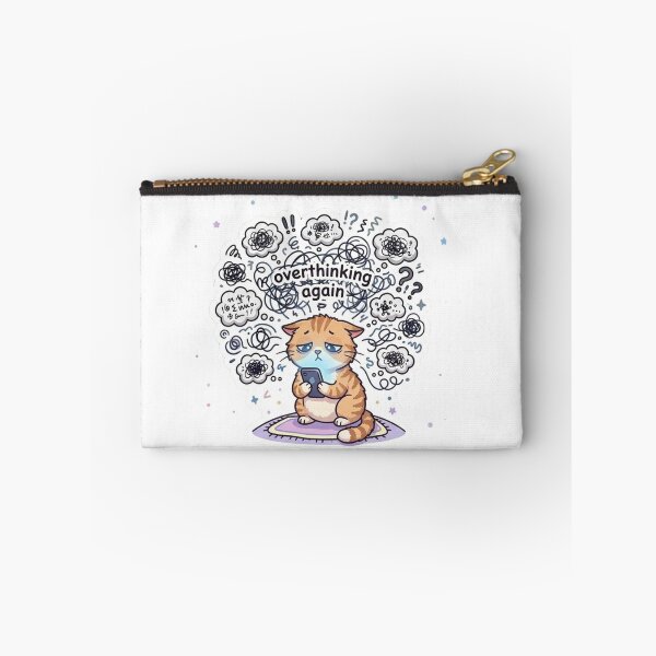 Item preview, Overthinking Again – Tired Cat Sticker designed and sold by Elviqus Shop.