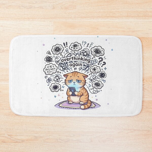 Item preview, Overthinking Again – Tired Cat Sticker designed and sold by Elviqus Shop.