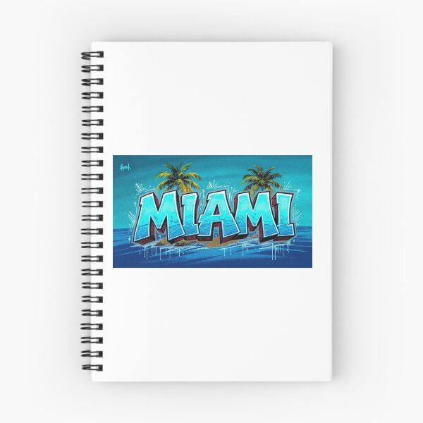 Item preview, *MIAMI Transparent Ocean Blue - Block Letters Palm Trees Landscape* designed and sold by Petringo.