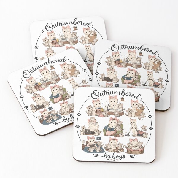 Item preview, Outnumbered By Boys Cat Mom Life T-Shirt designed and sold by StranHabesre51.