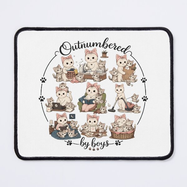 Item preview, Outnumbered By Boys Cat Mom Life T-Shirt designed and sold by StranHabesre51.