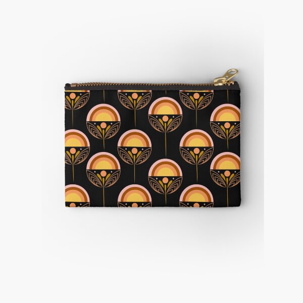 Item preview, Retro Sunset Rainbow Flower Dark Geometric Botanical Seamless Pattern Art designed and sold by DERA RAY.