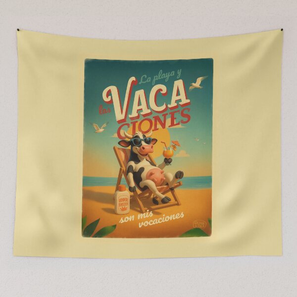 Item preview, Vaca-ciones — Funny Spanish Beach Фке designed and sold by Olha Kara Art.