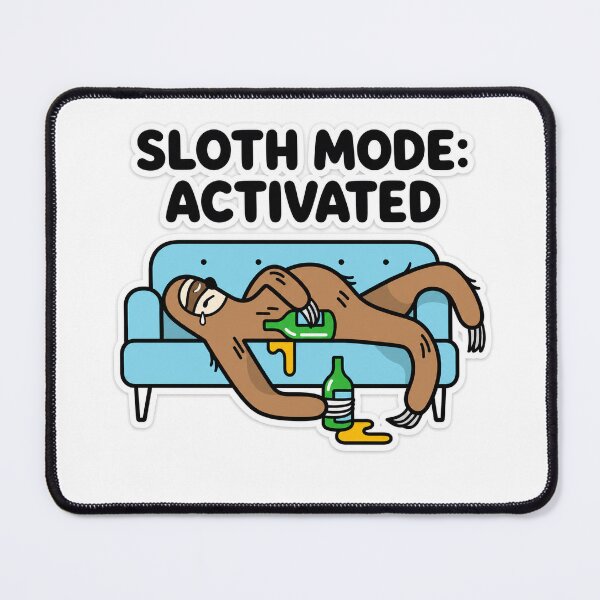 Item preview, Funny Sloth Mode Activated - Lazy Sloth Sleeping on Sofa with Beer designed and sold by Atlant11.