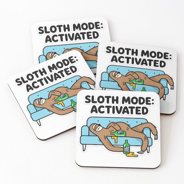 Item preview, Funny Sloth Mode Activated - Lazy Sloth Sleeping on Sofa with Beer designed and sold by Atlant11.