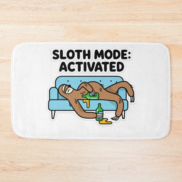 Item preview, Funny Sloth Mode Activated - Lazy Sloth Sleeping on Sofa with Beer designed and sold by Atlant11.