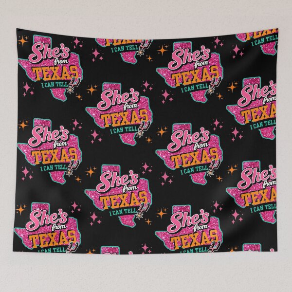 Item preview, She’s From Texas I Can Tell Retro Cowgirl Western Pink Graphic designed and sold by KAWKAW-DRHM.