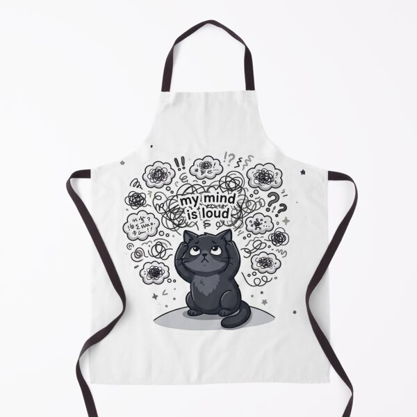 Item preview, My Mind Is Loud – Anxiety Black Cat Sticker designed and sold by Elviqus Shop.