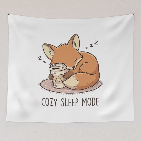 Item preview, Cozy Sleep Mode Fox Kawaii Coffee Cottagecore Cute Gift designed and sold by CrystalMineArts.