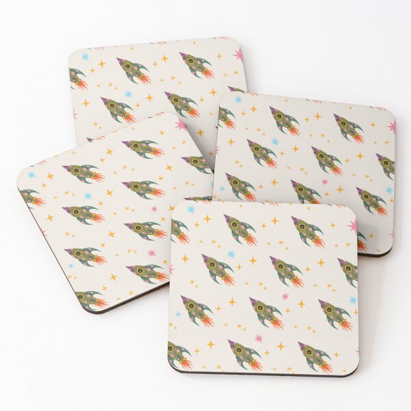 Item preview, Retro Space Rocket Pattern designed and sold by Eden Universe.