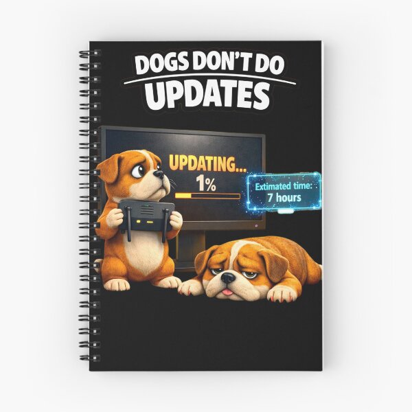 Item preview, Dogs Don’t Do Updates – Funny 3D Bulldog Meme designed and sold by Timeless Junction.
