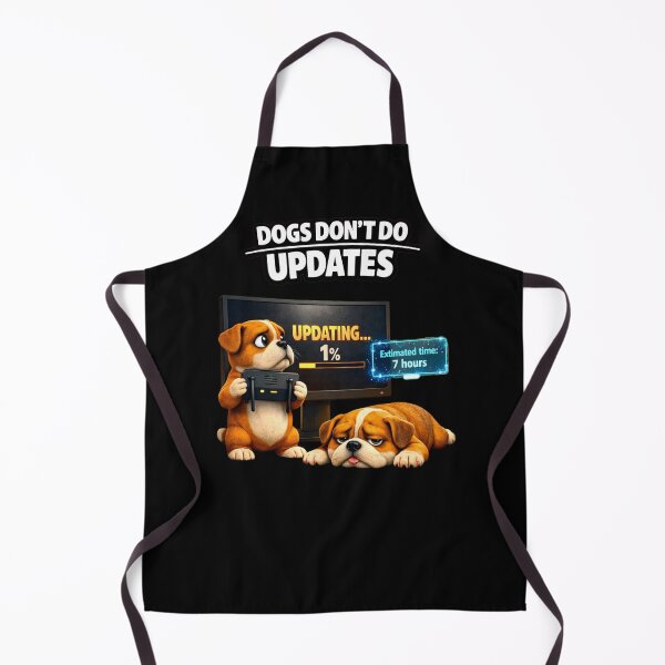 Item preview, Dogs Don’t Do Updates – Funny 3D Bulldog Meme designed and sold by Timeless Junction.