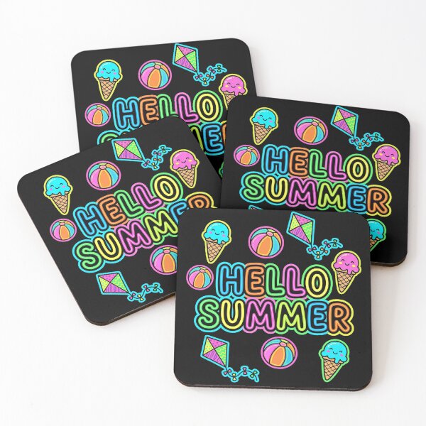 Item preview, Hello Summer 90s Neon Retro Beach Vacation designed and sold by TeNovaStudio.