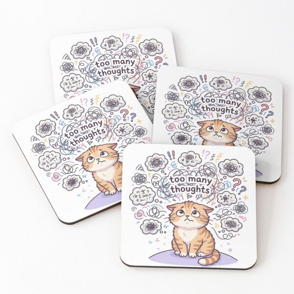 Item preview, Too Many Thoughts – Overthinking Cat Sticker designed and sold by Elviqus Shop.