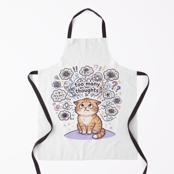Item preview, Too Many Thoughts – Overthinking Cat Sticker designed and sold by Elviqus Shop.