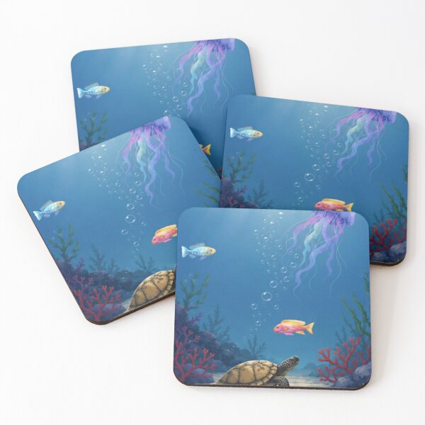 Item preview, Dreamy Underwater Turtle Art designed and sold by itxelaraStudio.