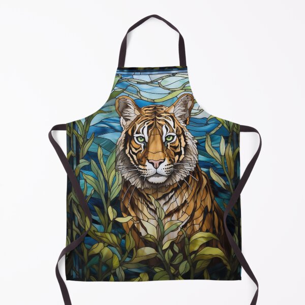 Item preview, Tiger Stained Glass Jungle Art designed and sold by pinkal.