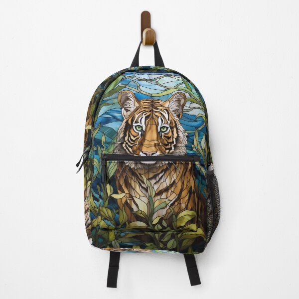 Item preview, Tiger Stained Glass Jungle Art designed and sold by pinkal.