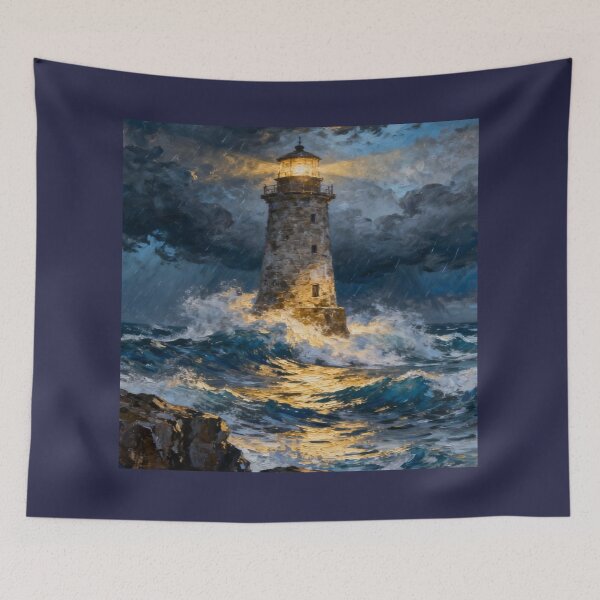 Item preview, Beautiful Landscape of lighthouse storm designed and sold by NivyasArtistry.