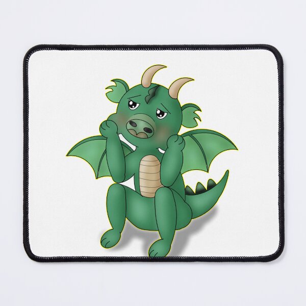Item preview, Funny Anxious Kawaii Green Dragon designed and sold by BalRaju-Doodles.