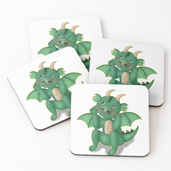 Item preview, Funny Anxious Kawaii Green Dragon designed and sold by BalRaju-Doodles.