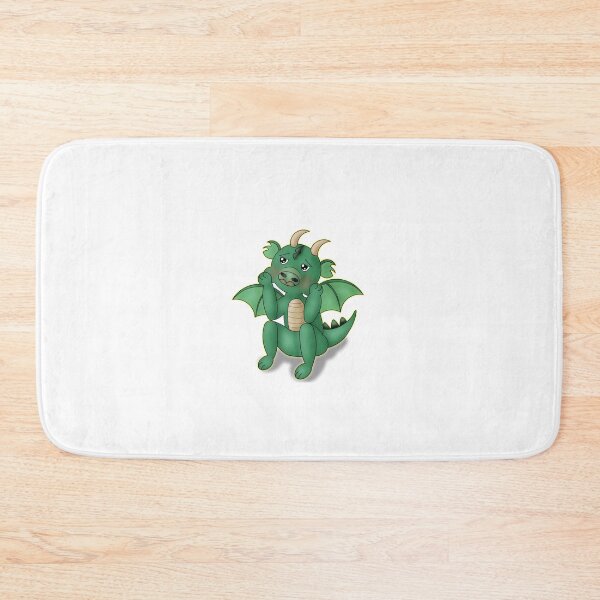 Item preview, Funny Anxious Kawaii Green Dragon designed and sold by BalRaju-Doodles.
