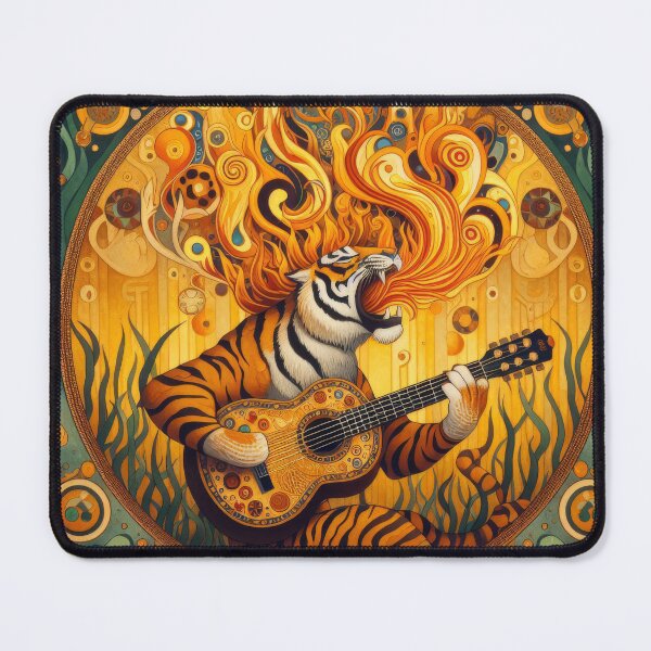 Item preview, Tiger burning bright with guitar 2 designed and sold by KenRinkel.