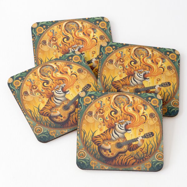 Item preview, Tiger burning bright with guitar 2 designed and sold by KenRinkel.