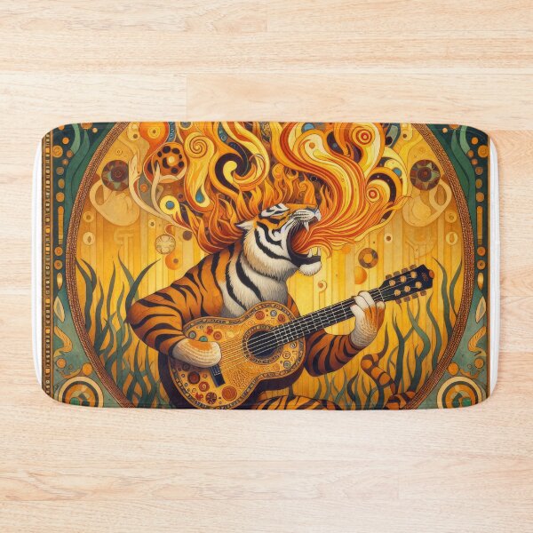 Item preview, Tiger burning bright with guitar 2 designed and sold by KenRinkel.
