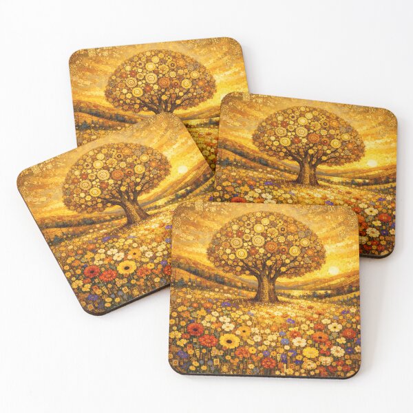 Item preview, Golden Tree of Life Mosaic Meadow designed and sold by Owcomm.
