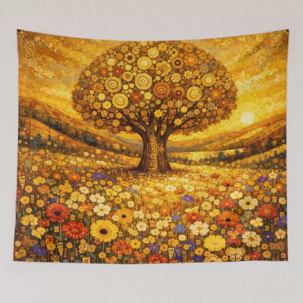 Item preview, Golden Tree of Life Mosaic Meadow designed and sold by Owcomm.