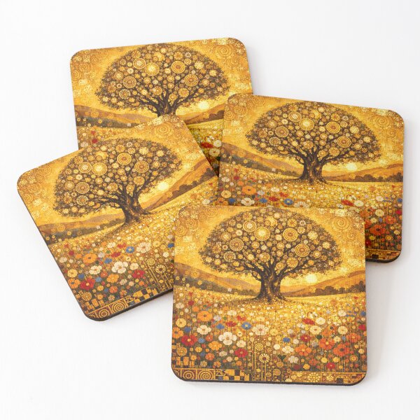 Item preview, Golden Tree of Life Mosaic over Wildflower Meadow designed and sold by Owcomm.