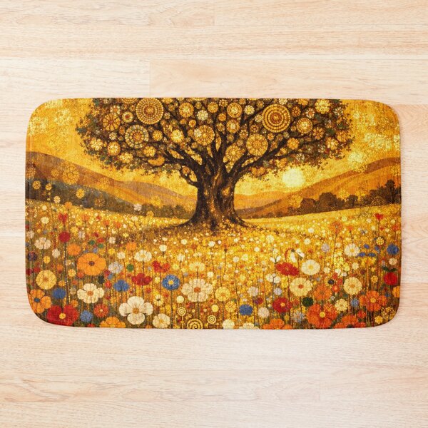 Item preview, Golden Tree of Life Mosaic over Wildflower Meadow designed and sold by Owcomm.