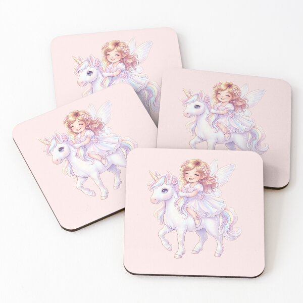 Item preview, Magical Fairy Girl Riding Unicorn PNG | Cute Pastel Fantasy Clipart designed and sold by arifali786.