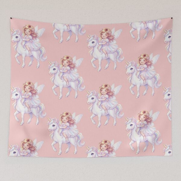 Item preview, Magical Fairy Girl Riding Unicorn PNG | Cute Pastel Fantasy Clipart designed and sold by arifali786.