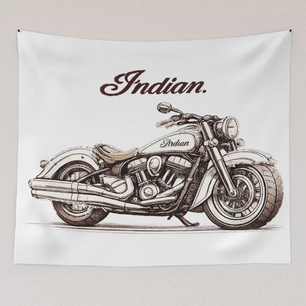 Item preview, Indian Motorcycle Classic — Vintage Biker Sketch Art designed and sold by IronRoadCo.