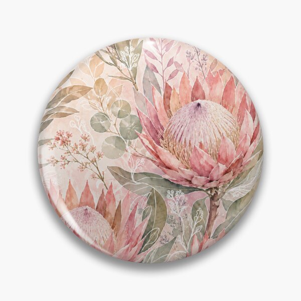 Item preview, Blush Pink Protea Watercolor Botanical Floral Design designed and sold by Serenity2Co.
