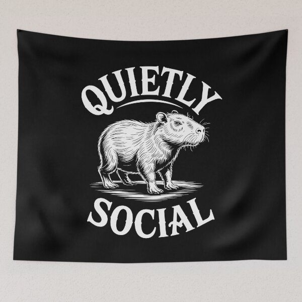 Item preview, Quietly Social Calm Ambivert Capybara  designed and sold by NaturEdeN.