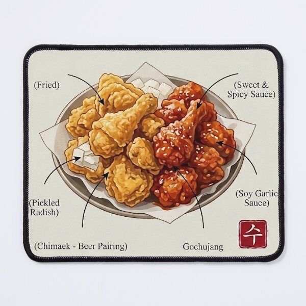 Item preview, Korean Fried Chicken (Chimaek) - Minimalist K-Food Hangeul Art Poster designed and sold by SOOstudio73.