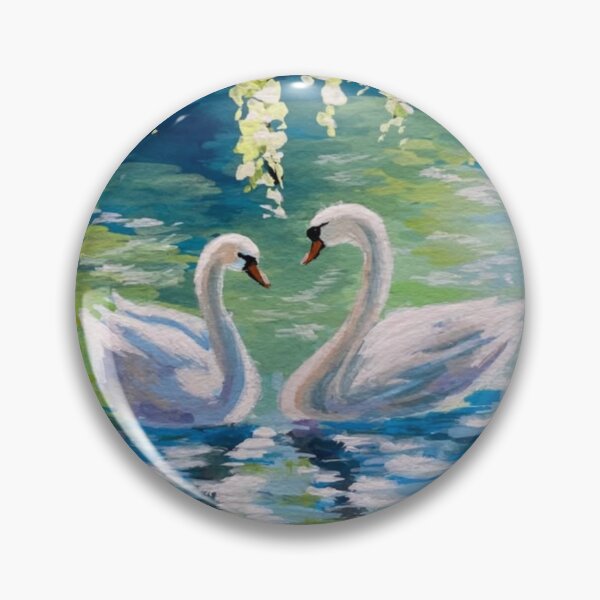 Item preview, Scenery of peaceful white swans  designed and sold by NivyasArtistry.