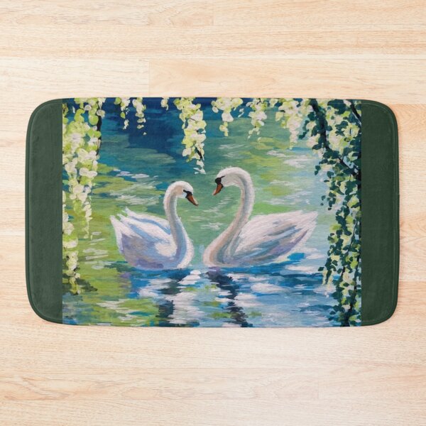 Item preview, Scenery of peaceful white swans  designed and sold by NivyasArtistry.