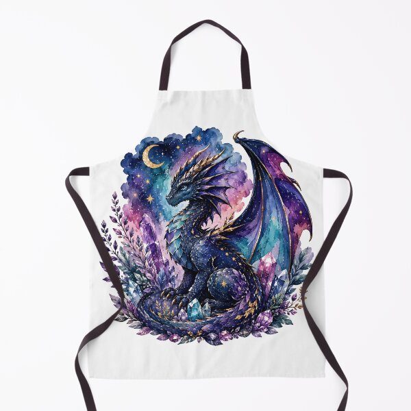 Item preview, Watercolor Majestic Blue Dragon with Celestial Crystals  designed and sold by Jaideep Walia.