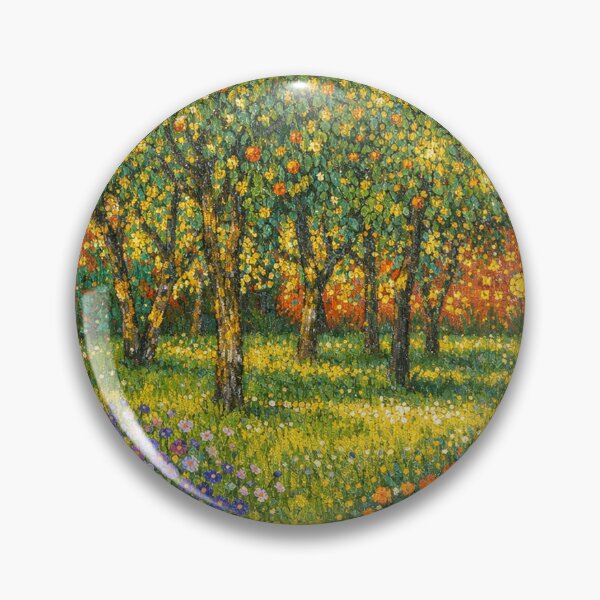 Item preview, Golden Orchard Garden with Blooming Wildflowers in Klimt Impressionist Style designed and sold by Owcomm.