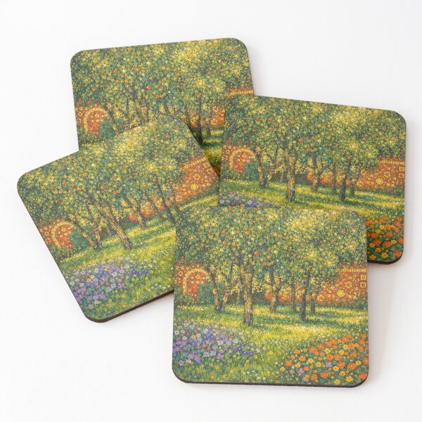 Item preview, Golden Orchard Garden with Blooming Wildflowers in Klimt Impressionist Style designed and sold by Owcomm.