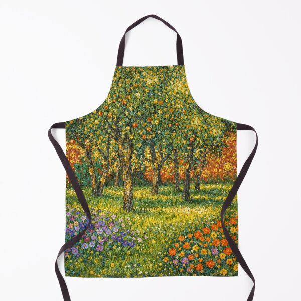 Item preview, Golden Orchard Garden with Blooming Wildflowers in Klimt Impressionist Style designed and sold by Owcomm.