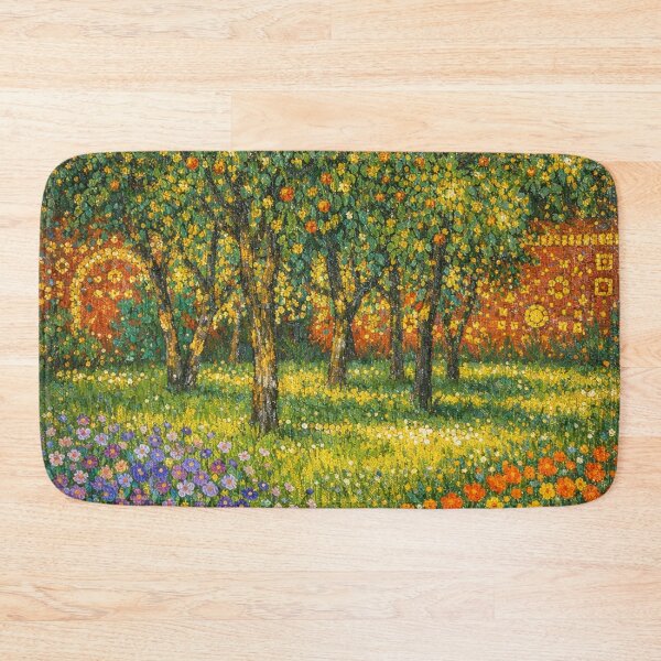 Item preview, Golden Orchard Garden with Blooming Wildflowers in Klimt Impressionist Style designed and sold by Owcomm.