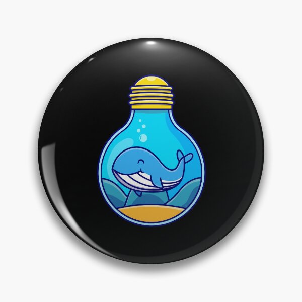Item preview, Cute Blue Whale Inside Lightbulb Aquarium Cartoon designed and sold by Clara D 	 Leclair.