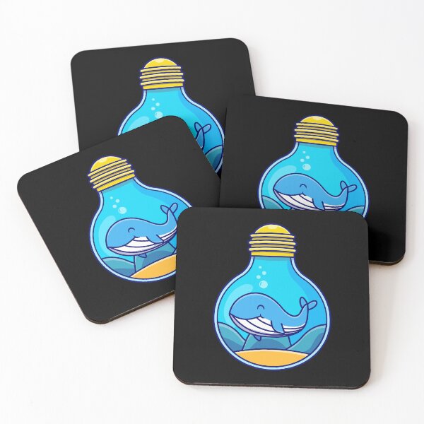 Item preview, Cute Blue Whale Inside Lightbulb Aquarium Cartoon designed and sold by Clara D 	 Leclair.