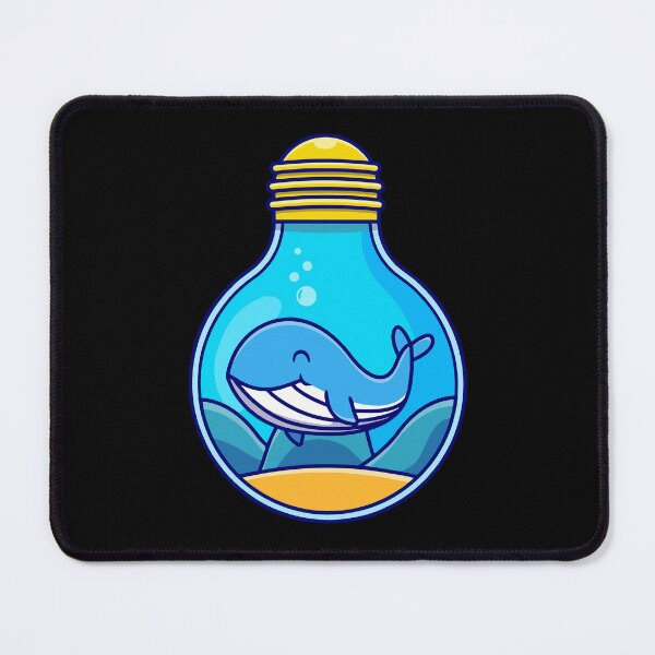 Item preview, Cute Blue Whale Inside Lightbulb Aquarium Cartoon designed and sold by Clara D Leclair.